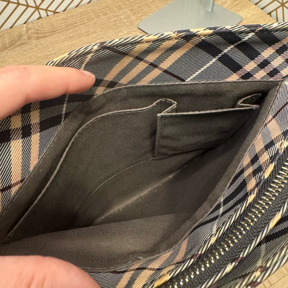 Burberry Blue Label Nova Check Nylon & Leather Shoulder Tote (Diagonal Plaid) - Picture 5 of 16